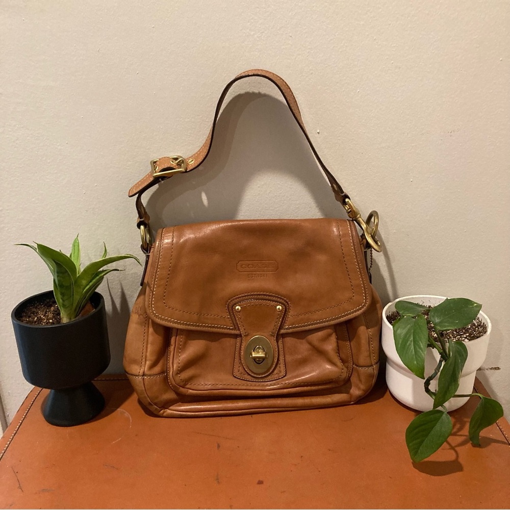Coach Tan Leather Shoulder Bag